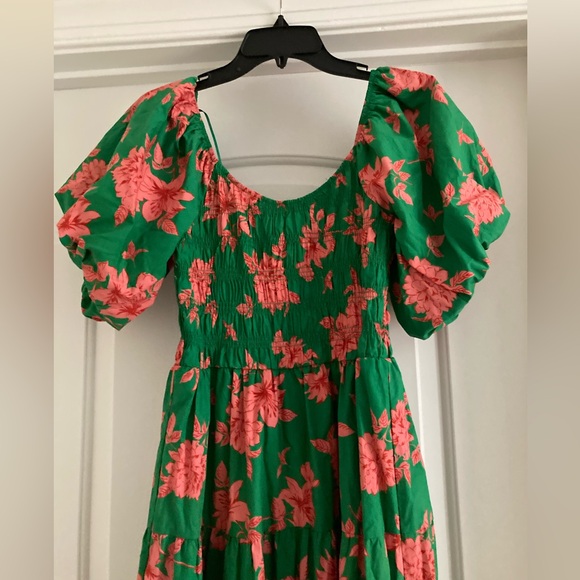 Peach and love California Dress  Vibrant Green and Pink Maxi Dress - Picture 5 of 6